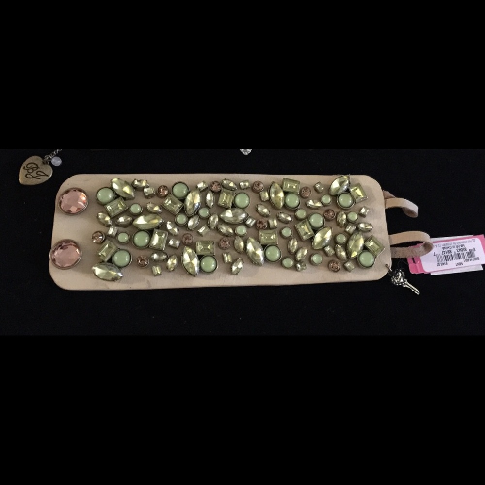 Betsey Johnson Mint & Bronze Wide Cuff Bracelet